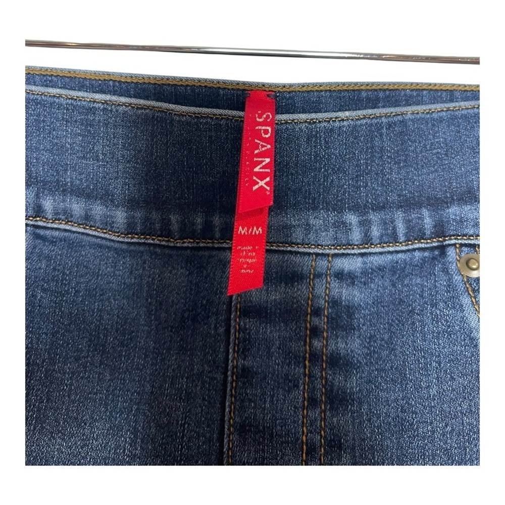 Spanx Women’s Medium Skinny Leg Blue Jean Jeggings Dark Wash Pull On Stretch - Picture 6 of 10